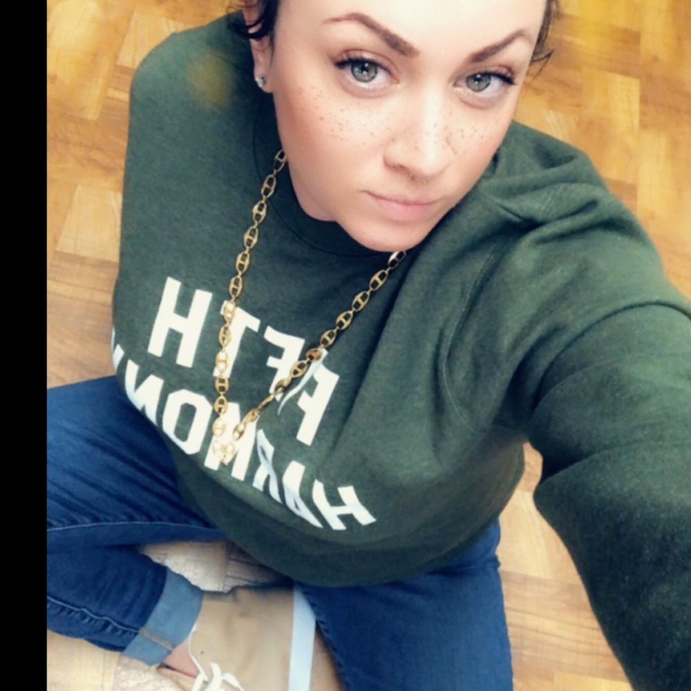 Fifth Harmony Sweatshirt Olive Green. Size m